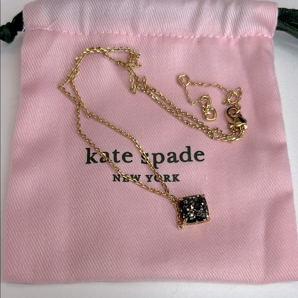 NWOT Kate Spade Gold Necklace with Black Pendant
